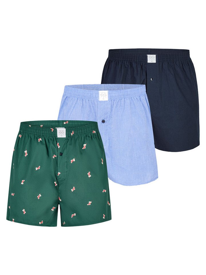 MG-1 Retro Boxer Christmas (3-St) Retroshorts, Vintage Boxer, Klassische Boxer von MG-1