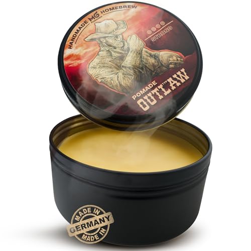 MG Pomade OUTLAW Herren, wasserfest, ölbasierte Haarpomade - Natürliche Wachs-Formulierung für starken Halt - Haar Wax, Frisiercremes & Haarwachs Männer | Bartpomade | Hair Clay | Bart Styling von MG Pomaden