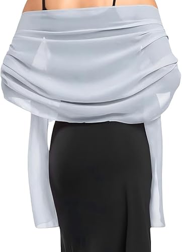 Stola Für Abendkleid Damen Chiffon Sommer Schal Sheer Tücher Und Wraps Schals & Tücher Hochzeit Braut Schultertuch Leichter Weicher Schal Für Brautkleid Alltagskleidung Festliche (Hellblau) von MG.Haus