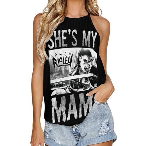 Rhea and Ripley ärmellose Damen-T-Shirts, Tank-Top, Performance, Rundhalsausschnitt, T-Shirt, Stil:, XXL von MGDDB