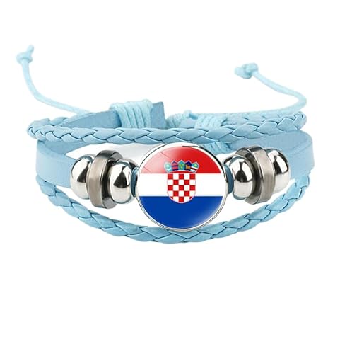 MGDIFYXAA Armband Mit Roqueta-Flagge – Verstellbares Mehrschichtiges Patriotisches Lederarmband, Schmuckzubehör Für Damen Und Herren, Blau, 18 Mm MGDIFYXAA Armband Mit Roqueta-Flagge – Verstellbares Mehrschichtiges Patriotisches Lederarmband, Schmuckzubehör Für Damen Und Herren, Blau, 18 Mm von MGDIFYXAA