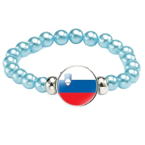 MGDIFYXAA Armband Mit Slowenischer Flagge, Modisch, Handgefertigt, Elastisches Seil, Perlenarmband, Patriotisches Reise-Souvenir, Geschenk, Schmuck Für Männer Und Frauen, Blau, 18 Cm MGDIFYXAA Armband Mit Slowenischer Flagge, Modisch, Handgefertigt, Elastisches Seil, Perlenarmband, Patriotisches Reise-Souvenir, Geschenk, Schmuck Für Männer Und Frauen, Blau, 18 Cm von MGDIFYXAA