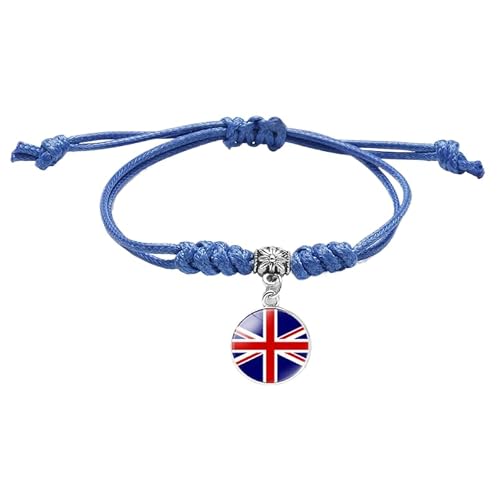 MGDIFYXAA Gewebtes Armband Mit Britischer Flagge Für Damen Und Herren, Handgefertigtes Geflochtenes Seil, Verstellbares Schmuckzubehör Für Herren Und Damen, Dunkelblau, 16 Mm MGDIFYXAA Gewebtes Armband Mit Britischer Flagge Für Damen Und Herren, Handgefertigtes Geflochtenes Seil, Verstellbares Schmuckzubehör Für Herren Und Damen, Dunkelblau, 16 Mm von MGDIFYXAA