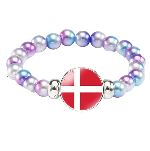 MGDIFYXAA Modische Perlen-Stretch-Armbänder, Dänemark-Flaggenkunst, Verstellbare Seilarmbänder, Glaskombination, Modeschmuck Für Männer Und Frauen, Lila/Blau, 18 Cm MGDIFYXAA Modische Perlen-Stretch-Armbänder, Dänemark-Flaggenkunst, Verstellbare Seilarmbänder, Glaskombination, Modeschmuck Für Männer Und Frauen, Lila/Blau, 18 Cm von MGDIFYXAA