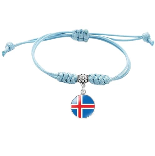 Modisches Armband Mit Island-Flagge, Handgefertigt, Geflochten, Nationalflagge, Verstellbares Kettenarmband, Souvenir, Origineller Geflochtener Schmuck Für Männer Und Frauen, Paar, Geschenk, Blau, Modisches Armband Mit Island-Flagge, Handgefertigt, Geflochten, Nationalflagge, Verstellbares Kettenarmband, Souvenir, Origineller Geflochtener Schmuck Für Männer Und Frauen, Paar, Geschenk, Blau, von MGDIFYXAA