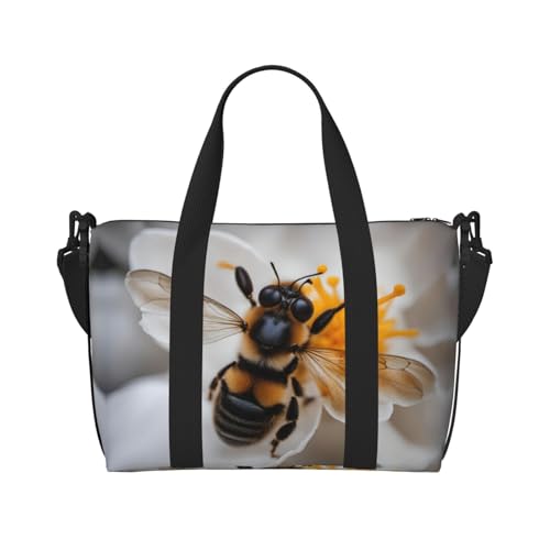 Bee On Handtasche mit Wabenmuster, mit Reißverschluss, Wochenendtasche, Übernachtungstasche, für Damen und Herren Bee On Handtasche mit Wabenmuster, mit Reißverschluss, Wochenendtasche, Übernachtungstasche, für Damen und Herren von MGGAklp