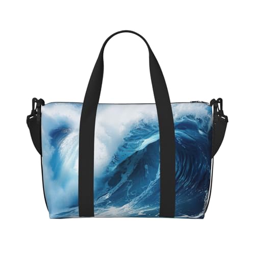 Big Ocean Wave Handgepäcktasche mit Reißverschluss, für Damen und Herren, Handgepäck von MGGAklp