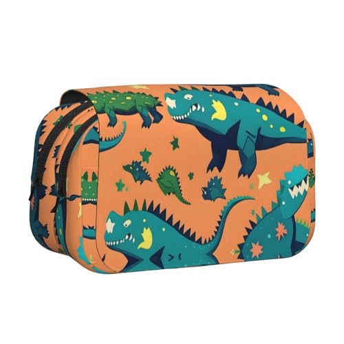 MGGAklp Federmäppchen mit Dinosaurier-Druck, doppeltem Reißverschluss, tragbar, für Schule, Bürobedarf von MGGAklp