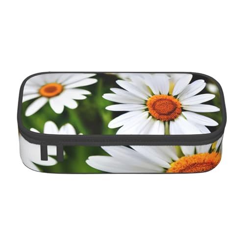 MGGAklp Federmäppchen mit Gänseblümchen-Aufdruck, Schreibwaren mit Reißverschluss, Schulbedarf für Mädchen, Jungen, Büro MGGAklp Federmäppchen mit Gänseblümchen-Aufdruck, Schreibwaren mit Reißverschluss, Schulbedarf für Mädchen, Jungen, Büro von MGGAklp