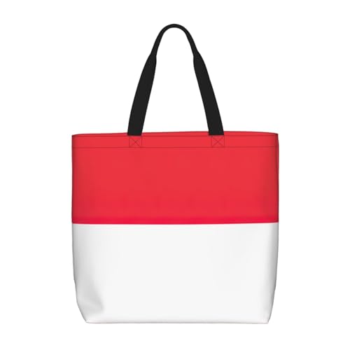 MGGAklp Tragetasche mit indonesischer Flagge, mit Reißverschluss, stilvolle wiederverwendbare Schultertaschen für Shopping, Arbeit, Urlaub von MGGAklp