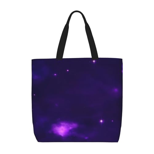 Magische Galaxie-Tragetasche mit Reißverschluss, stilvolle wiederverwendbare Schultertaschen für Shopping, Arbeit, Urlaub von MGGAklp