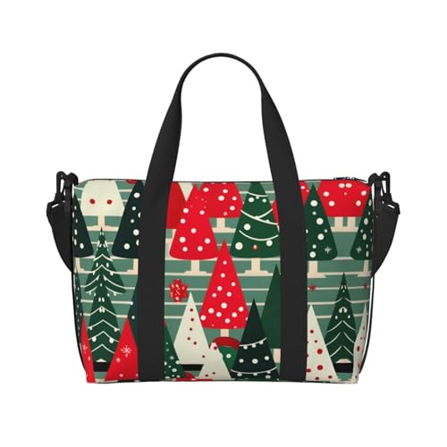 Reisetasche mit Weihnachtsbäumen und Reißverschluss, Wochenendtasche, Übernachtungstasche, für Damen und Herren Reisetasche mit Weihnachtsbäumen und Reißverschluss, Wochenendtasche, Übernachtungstasche, für Damen und Herren von MGGAklp