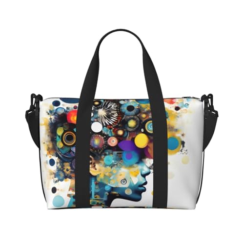 Reisetasche mit künstlicher Intelligenz, Gehirndruck, mit Reißverschluss, Wochenendtasche, Übernachtungstasche, für Damen und Herren Reisetasche mit künstlicher Intelligenz, Gehirndruck, mit Reißverschluss, Wochenendtasche, Übernachtungstasche, für Damen und Herren von MGGAklp