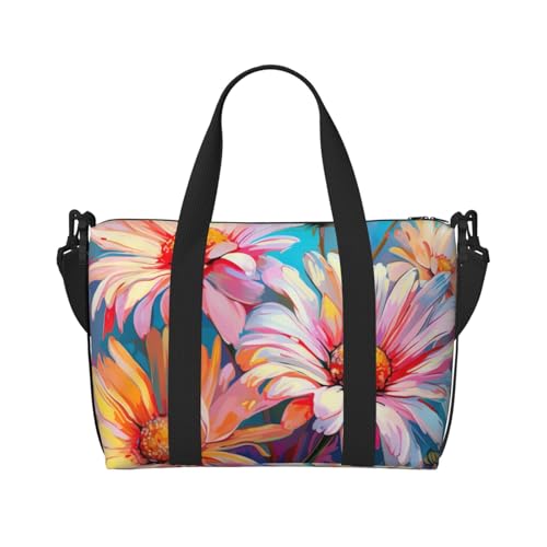 Sommer-Reisetasche mit Gänseblümchen-Motiv, mit Reißverschluss, Wochenendtasche, Übernachtungstasche, für Damen und Herren Sommer-Reisetasche mit Gänseblümchen-Motiv, mit Reißverschluss, Wochenendtasche, Übernachtungstasche, für Damen und Herren von MGGAklp