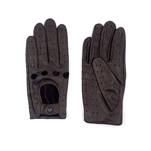 MGGM collection Damen Leder Autohandschuhe Lederhandschuhe Ungefüttert,Brown,L von MGGM collection