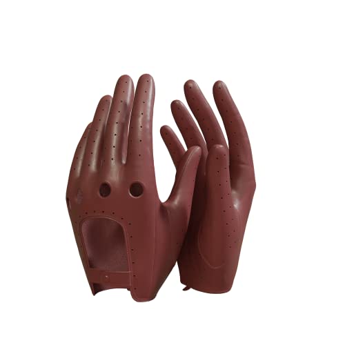 MGGM collection Damen Leder Autohandschuhe Lederhandschuhe Ungefüttert,Cognac,L von MGGMOKAY