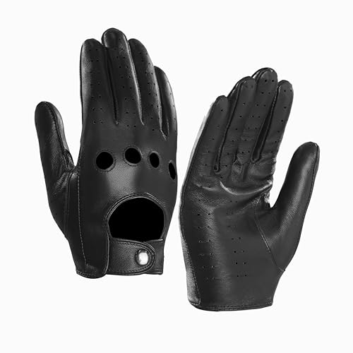 MGGM collection Herren Leder Autohandschuhe Touchscreen Lederhandschuhe Ungefüttert,Schwarz,L von MGGMOKAY