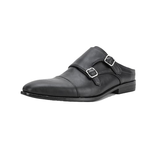 MGGMOKAY Anzugschuhe Herren Business Loafer Freizeit Monkstrap Schuhe,Schwarz,44 von MGGMOKAY