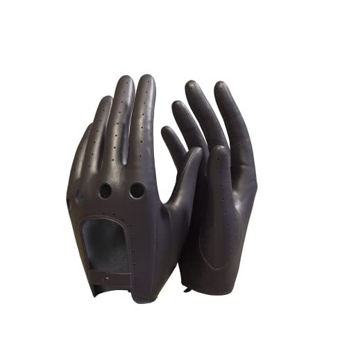 MGGM collection Damen Leder Autohandschuhe Lederhandschuhe Ungefüttert,Brown,L von MGGMOKAY