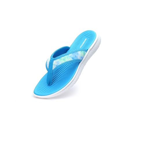 MGGMOKAY Damen flip-Flops Mode Zehentrenner Leicht Hausschuhe Wasserdichte Damen-Strandsandalen,Blau,39 von MGGMOKAY