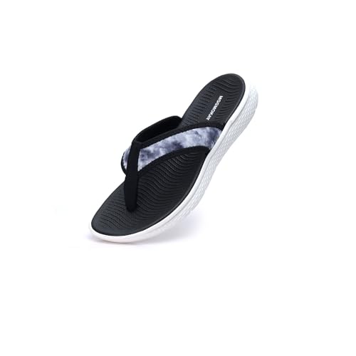 MGGMOKAY Damen flip-Flops Mode Zehentrenner Leicht Hausschuhe Wasserdichte Damen-Strandsandalen,Schwarz,38 von MGGMOKAY
