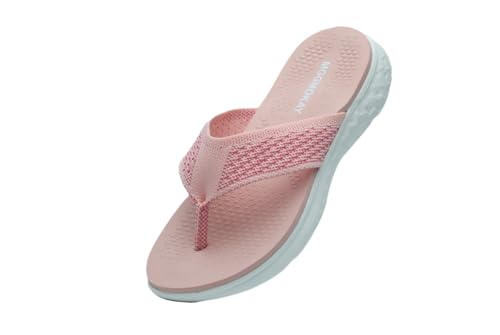 MGGMOKAY Damen flip-Flops Sommer Sportliche Sandalen Leicht mit Arch Support,Rosa,38 von MGGMOKAY