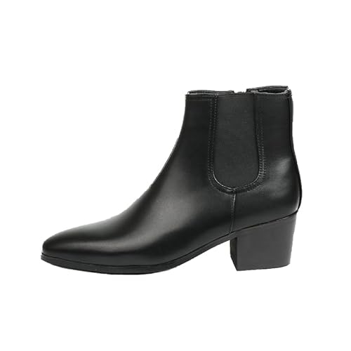MGGMOKAY Herren Chelsea Stiefel für Männer High Heels Kleid Schuhe Reißverschluss Stiefel,Schwarz,43 MGGMOKAY Herren Chelsea Stiefel für Männer High Heels Kleid Schuhe Reißverschluss Stiefel,Schwarz,43 von MGGMOKAY