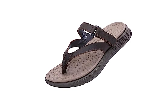 MGGMOKAY Herren Flip Flops Zehentrenner Comfy Rutschsicher Sommer Sandalen,Braun,42 von MGGMOKAY