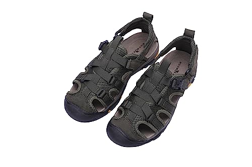 MGGMOKAY Herren Trekkingsandalen Outdoor Sportsandalen Sommer Sport Wandersandalen Verstellbaren Geschlossene Zehe,Militärgrün,41 von MGGMOKAY