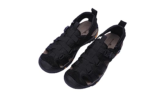 MGGMOKAY Herren Trekkingsandalen Outdoor Sportsandalen Sommer Sport Wandersandalen Verstellbaren Geschlossene Zehe,Schwarz,43 von MGGMOKAY