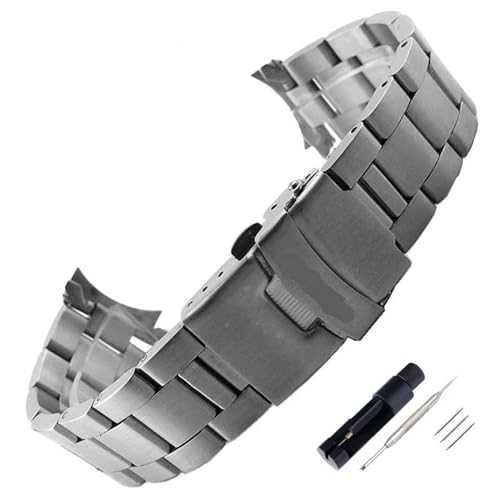 MGHN 22mm Edelstahl Armband Schnellverschluss Uhrenarmband Ersatz Uhrenzubehör mit Werkzeug (Color : SilverC, Size : 22mm) von MGHN