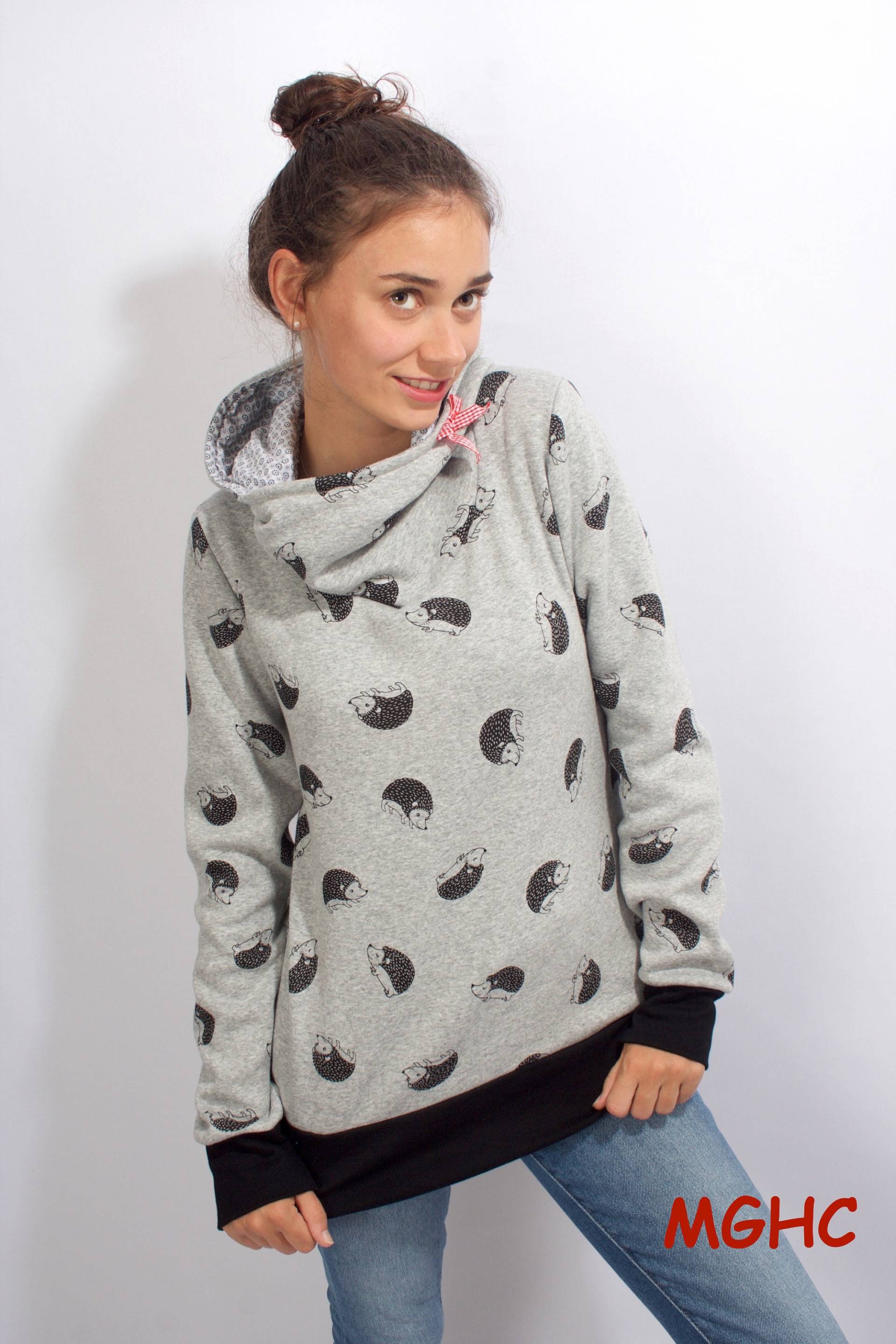 Pulli Pygmy Igel Grau Hoodie Damen Pulli Pygmy Igel Grau Hoodie Damen von MGHomeCouture