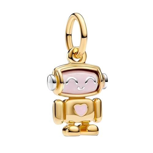 MGIUL Robot Charm Anhänger 925 Sterling Silber Bead Charms für Europäischen Armband und Halskette 5A Zirkonia Armband Charm Geburtstag Schmuck Geschenk für Damen Frauen von MGIUL