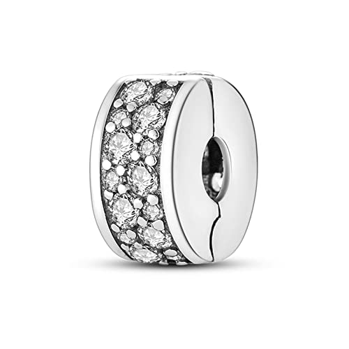 MGIUL Shining Clip Charm für Frauen Armbänder Halsketten mit 5A Cubic Zirconia 925 Sterling Silber Anhänger Perlen Schmuck Geschenk für Mädchen von MGIUL