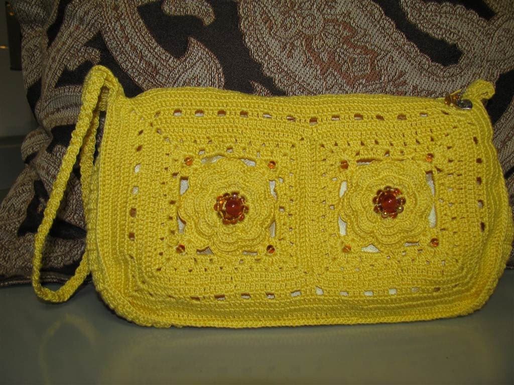 Lady Camellia Gehäkelte Clutch in Maisgelb Voll Gefüttert/Geldbörse Handtasche Organizer von MGLDesigns