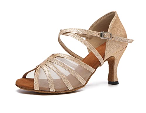 MGM-Joymod Damen Comfort Mesh Glitzer Peep Toe Salsa Tango Ballsaal Latein Modern Tanzschuhe Hochzeit Party Sandalen, L511 Gold Glitter,39.5 EU MGM-Joymod Damen Comfort Mesh Glitzer Peep Toe Salsa Tango Ballsaal Latein Modern Tanzschuhe Hochzeit Party Sandalen, L511 Gold Glitter,39.5 EU von MGM-Joymod