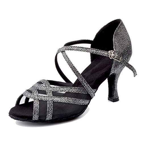 MGM-Joymod Damen Comfort Mesh Glitzer Peep Toe Salsa Tango Ballsaal Latein Modern Tanzschuhe Hochzeit Party Sandalen, M1303 Black,39 EU MGM-Joymod Damen Comfort Mesh Glitzer Peep Toe Salsa Tango Ballsaal Latein Modern Tanzschuhe Hochzeit Party Sandalen, M1303 Black,39 EU von MGM-Joymod