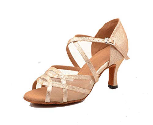 MGM-Joymod Damen Comfort Mesh Glitzer Peep Toe Salsa Tango Ballsaal Latein Modern Tanzschuhe Hochzeit Party Sandalen, M1903 Gold Glitter,40.5 EU MGM-Joymod Damen Comfort Mesh Glitzer Peep Toe Salsa Tango Ballsaal Latein Modern Tanzschuhe Hochzeit Party Sandalen, M1903 Gold Glitter,40.5 EU von MGM-Joymod