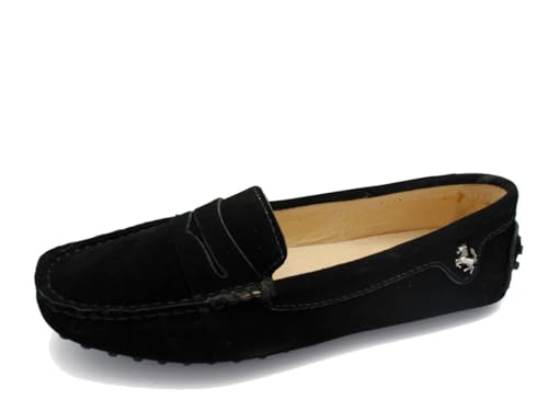 MGM-Joymod Damen Slip-on Wildleder Modisch Bequem Lässig Zum Wandern Fahren Flache Mokassins Wanderschuhe.YB9603 Schwarz,EU38 von MGM-Joymod