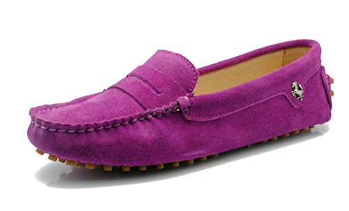 MGM-Joymod Damen-Mokassins / Wanderschuhe aus Wildleder, modisch, bequem, lässig, Violett - hellviolett - Größe: 39.5 EU von MGM-Joymod