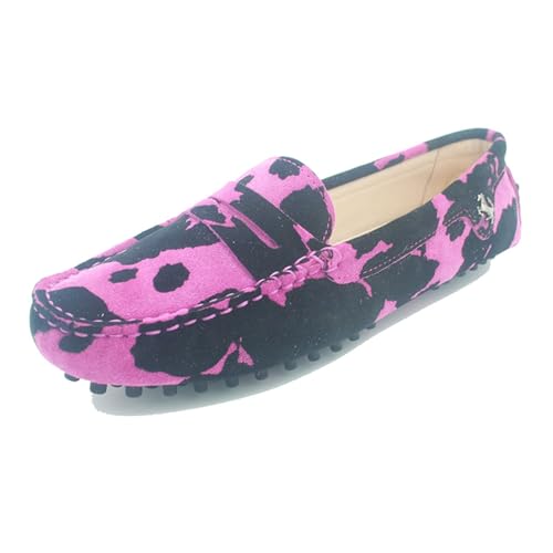 MGM-Joymod Damen Slip-on Wildleder Modisch Bequem Lässig Zum Wandern Fahren Flache Mokassins Wanderschuhe.YB9603 Rose Camouflage,EU35 von MGM-Joymod
