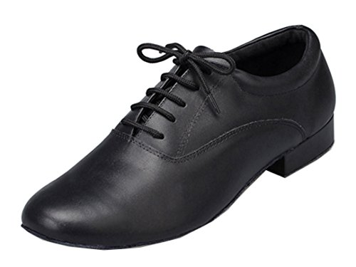 MGM-Joymod Herren Klassische Schnürschuhe Leder Latein Modern Tanzschuhe, Schwarz, Absatz: 2 5 cm, 42 2/3 EU von MGM-Joymod