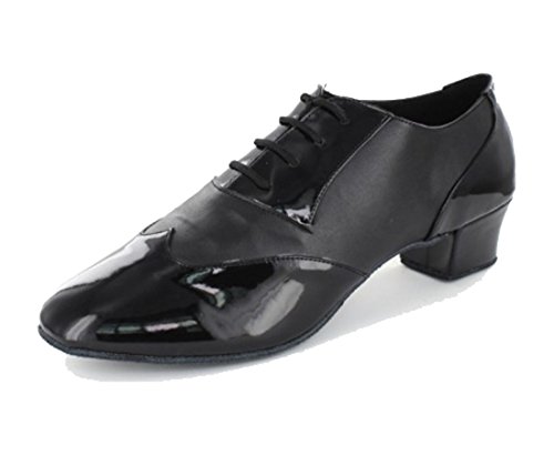 MGM-Joymod Herren Klassische Mode Schnürung Geschlossene Zehen Salsa Tango Samba Jazz Rumba Ballsaal Latein Modern Tanzschuhe Abend Hochzeit Schuhe,Schwarz 4.5cm Absatz,Größe: 39.5 EU von MGM-Joymod