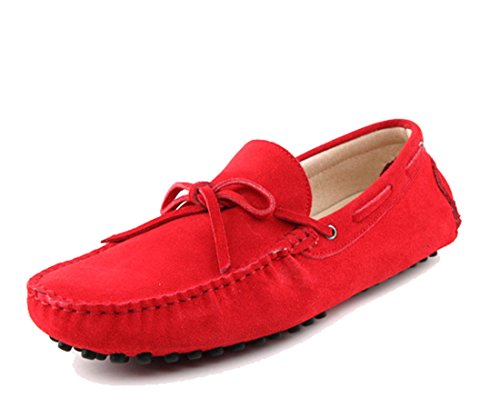 MGM-Joymod Herren-Mokassin, Schnürschuh, Wildleder, Mokassin, Pennyloafer, Bootsschlüpfschuhe, Rot - rot - Größe: 39 2/3 EU von MGM-Joymod