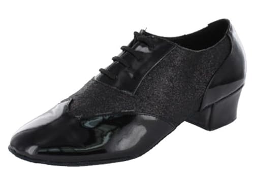 MGM-Joymod Herren-Schuhe Klassische Mode Schnürung, geschlossene Zehen Salsa Tango Samba Jazz Rumba Ballsaal Latin Modern Tanzschuhe Abendschuhe Hochzeit,Schwarzer,4.5cm Absatz, 45.5 EU von MGM-Joymod