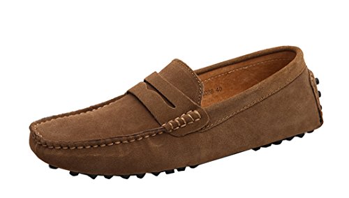 MGM-Joymod Herren Slip-on Wildleder Fahren Mokassin Penny Loafers Bootsschuhe, Braun - braun - Größe: 43 1/3 EU von MGM-Joymod
