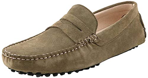 MGM-Joymod Herren Slip-on Wildleder Fahren Mokassin Penny Loafers Bootsschuhe, khaki, 42 1/3 EU von MGM-Joymod