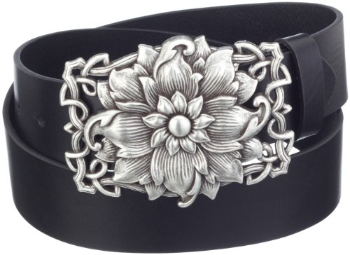 MGM Damen Flower Love Gürtel, Schwarz (Schwarz), 90 von MGM