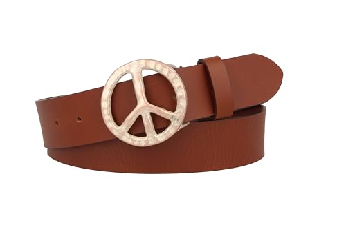 MGM Damen Peace Gürtel, Braun (Cognac-rame 4), 100 cm von MGM