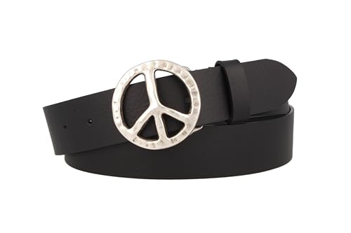 MGM Damen Peace Gürtel, Schwarz (schwarz-asi 1), 85 cm von MGM